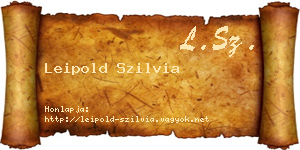 Leipold Szilvia névjegykártya